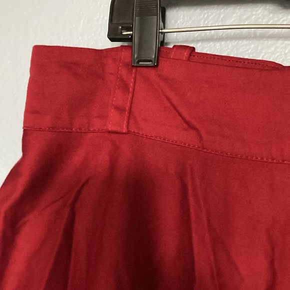 PINUP COUTURE Full Swing, circle retro skirt. Deep red. Made in the USA. Size L - Picture 5 of 9